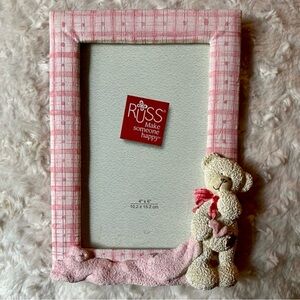 Russ~Teddy Bear Picture Frame~Size 4”x6”~Pink